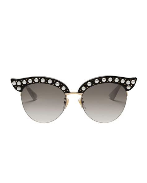 gucci faux pearl cat eye sunglasses|luxury designer sunglasses cat eye.